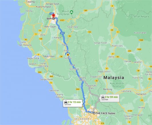Itinéraire de Kuala Lumpur à Ipoh, Perak