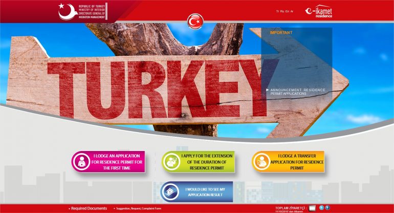 Visa de résidence en Turquie - demande en ligne ikamet