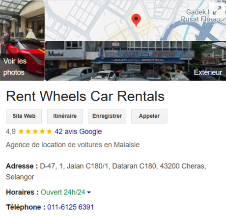 Rent Wheels - Loueur de voiture de luxe en Malaisie